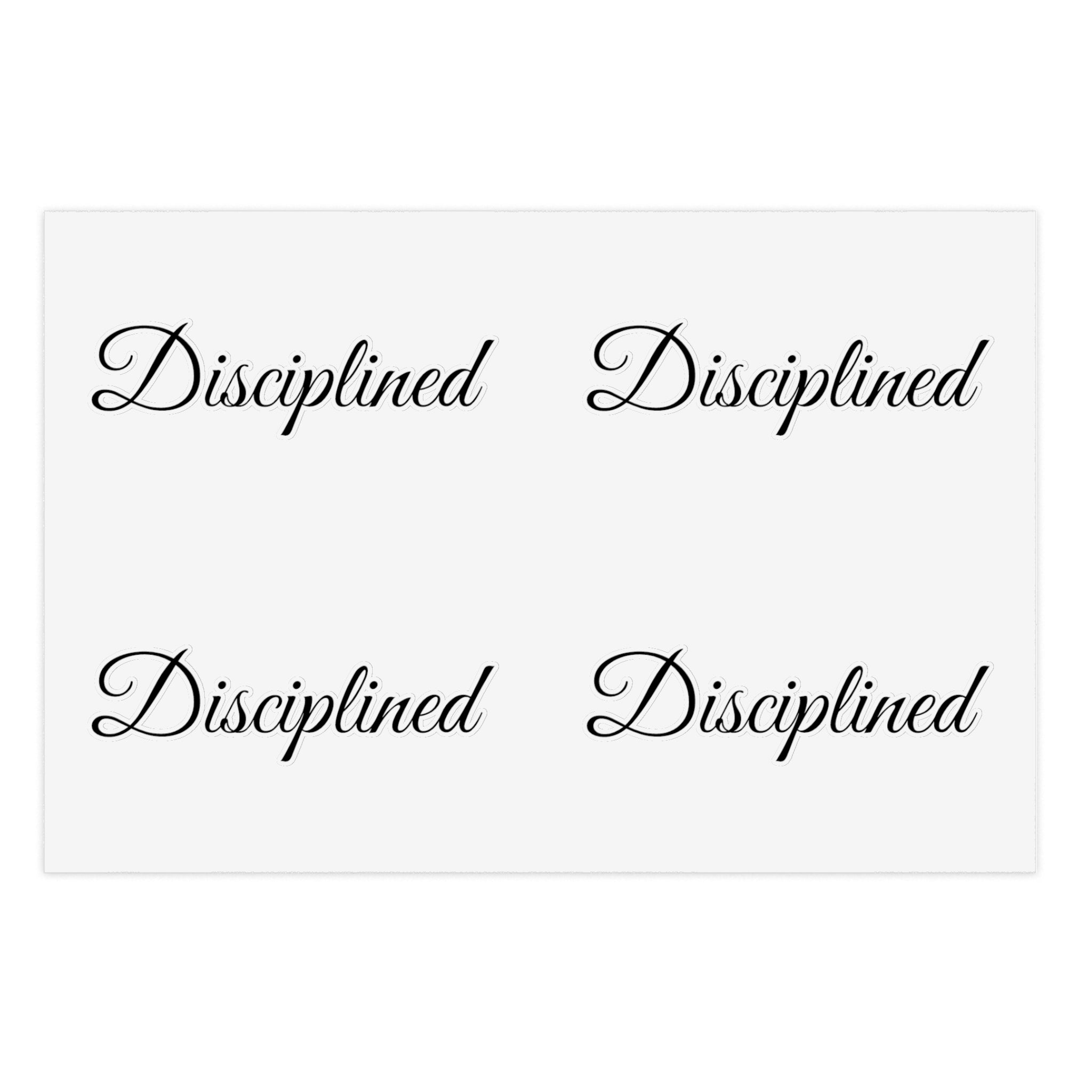 Disciplined Sticker Sheet (Inspirational Decals)