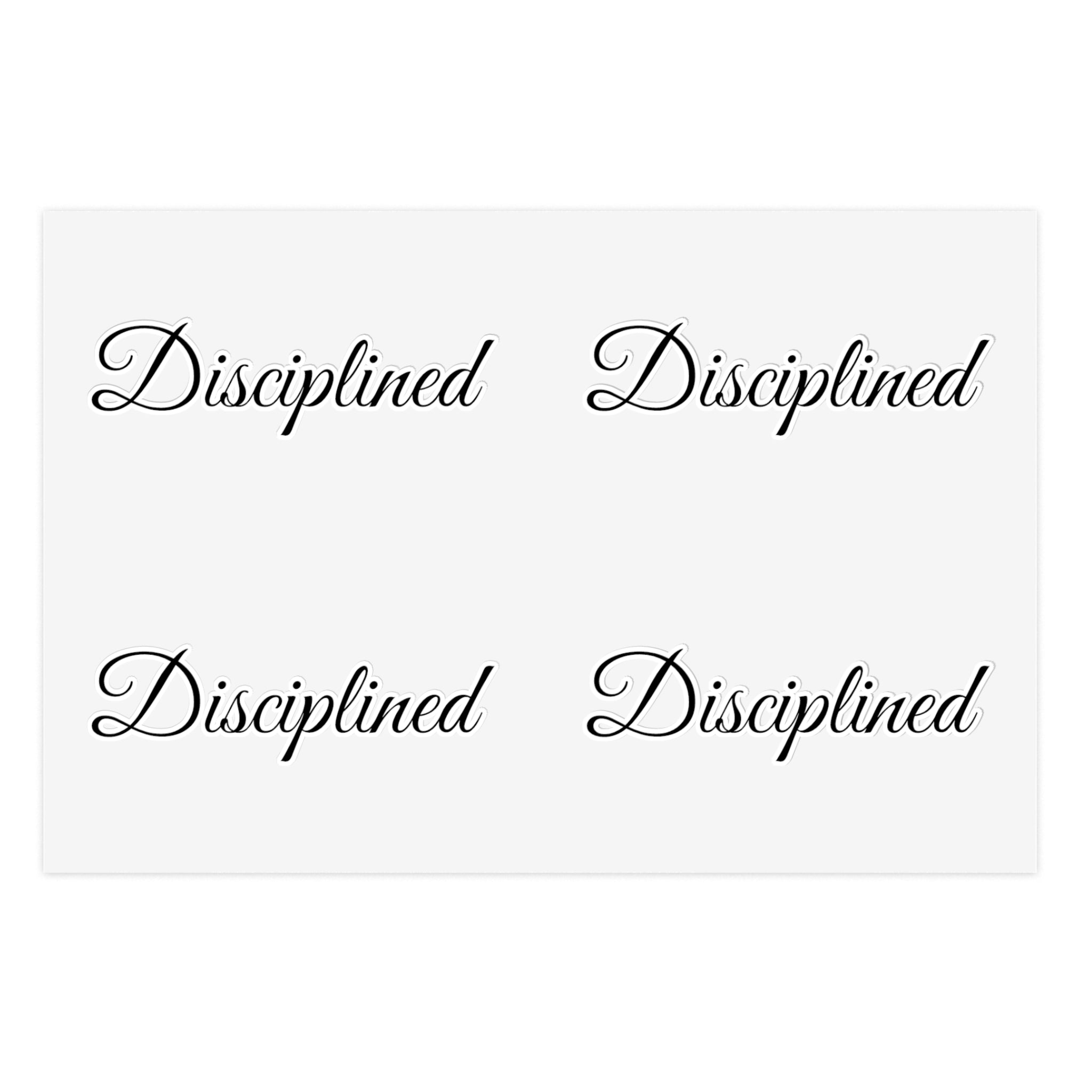 Disciplined Sticker Sheet (Inspirational Decals)